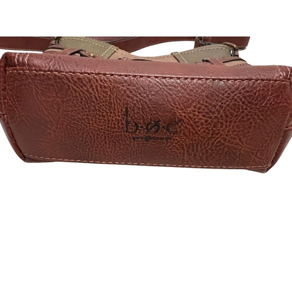 B.O.C Womens Two-Tone Faux Leather Crossbody Bag Purse With Adjustable Strap - Picture 5 of 13